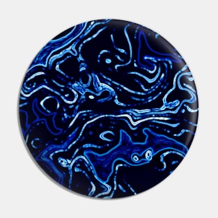 Blue Liquid Swirls Pin