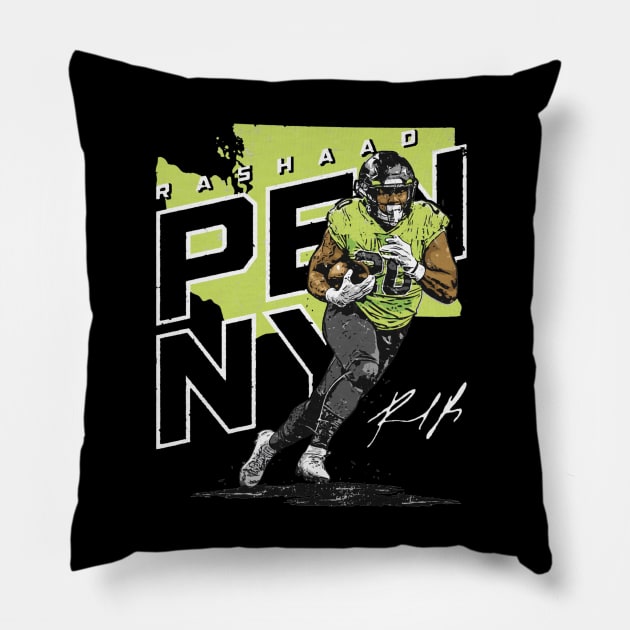 Rashaad Penny Seattle Player Map Pillow by MASTER_SHAOLIN