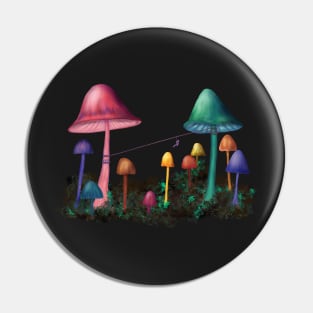 Ziplining between Colorful Mushrooms Pin