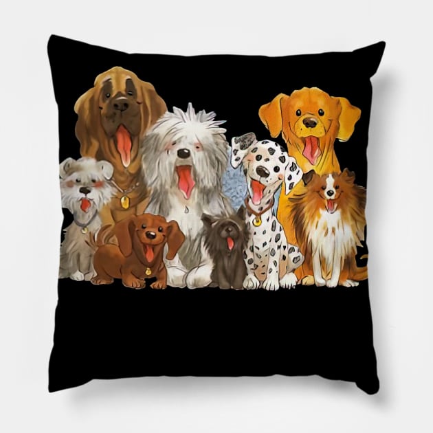 Never Underestimate An Old Lady Who Loves Dogs And Was Born In August Pillow by louismcfarland