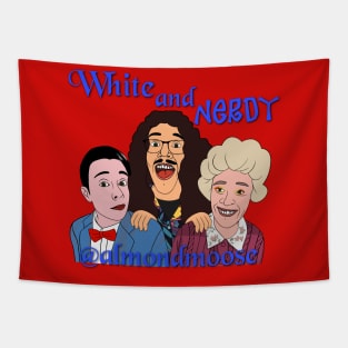 "White and nerdy" blue Tapestry