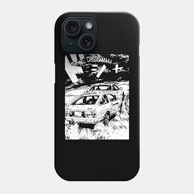 Japanese Drift Racer AE86 Drifting Car Anime Manga Eurobeat Intensifies Aesthetic #4 Phone Case by Neon Bang Bang