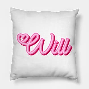 Will name pink heart Pillow