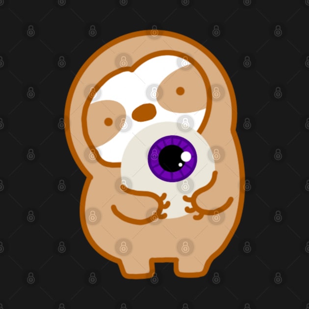 Cute Halloween Purple Eyeball Sloth by theslothinme