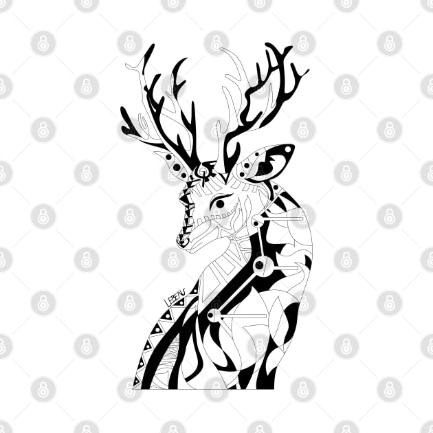 dear deer ecopop mexican pattern reindeer art by jorge_lebeau