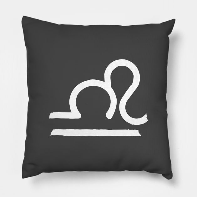 Libra and Leo Double Zodiac Horoscope Signs (White) Pillow by Zodiafy