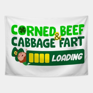 Corned Beef and Cabbage Fart Loading - St. Paddy's Day Tapestry