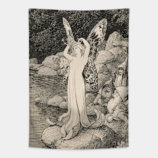 Fairy Elves Vintage Illustration Tapestry