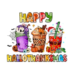 Colorful Christmas Happy Hallothanksmas T-Shirt