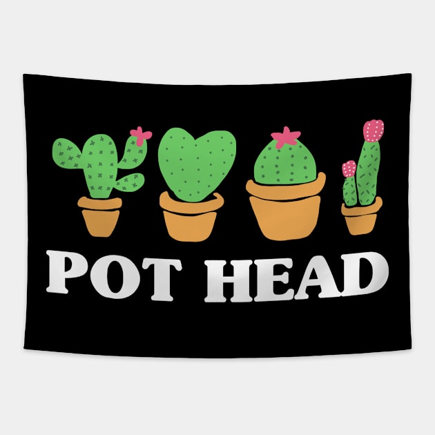 Pot Head Gardener Garden Cactus Retro Tapestry by Schwarzweiss