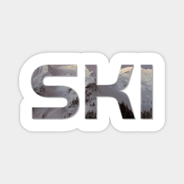 SKI Magnet by afternoontees