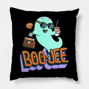 Funny Ghost Halloween Costume Boujee Boo-Jee Design Pillow