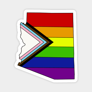 Progress pride flag - Arizona Magnet