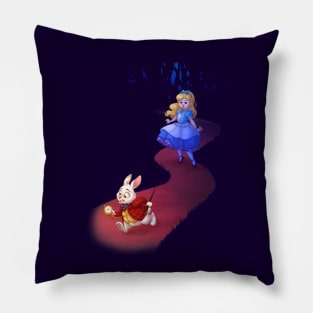 Follow the White Rabbit Pillow