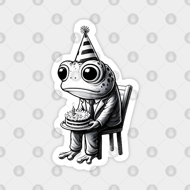 Sad frog Happy birthday Magnet by beangeerie