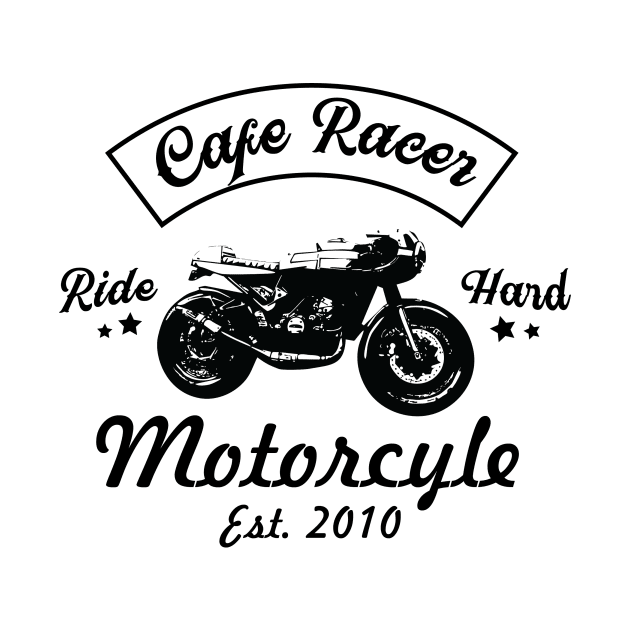 Motorcycle Caferacer Est 2010 White by Aspita