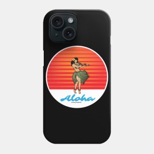 Hula Girl Dancing the Hula with Sunset Phone Case