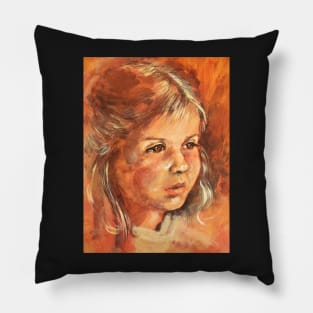 Portrait of a little Girl Pillow