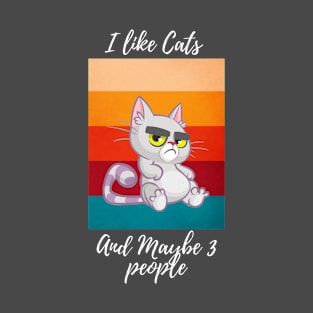 I LIKE CATS AND MAYBE 3 PEOPLE T-Shirt