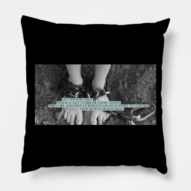 Stop Human Trafficking Pillow by pauladenoncourt