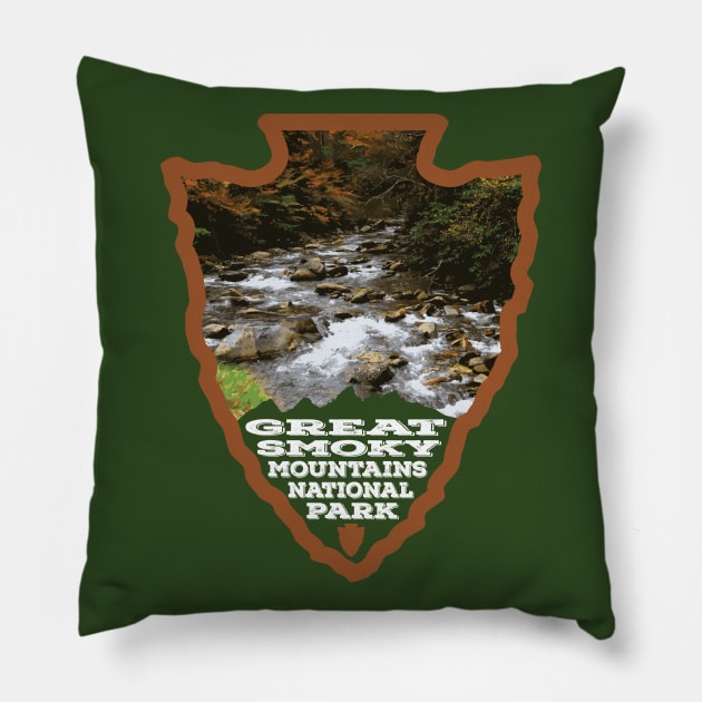 Great Smoky Mountains National Park arrowhead Pillow by nylebuss