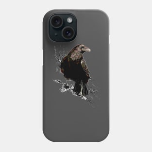 Watercolor Raven Corvid Bird Wildlife Art Phone Case