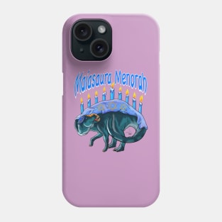 TWD Holidinos: Maiasaura Menorah (Text) Phone Case