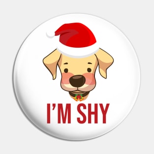 Shy Christmas Dog Pin