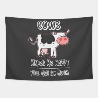 Cow Farming Introvert Saying Tapestry