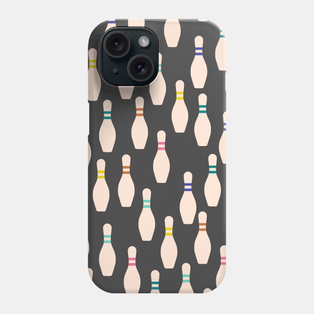 Cute Bowling Pins Pattern Phone Case by kapotka