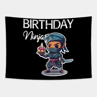 Birthday Ninja (with White Lettering) Tapestry