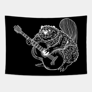 SEEMBO Beaver Playing Guitar Guitarist Musician Music Band Tapestry