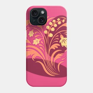 Folk floral print . Abstract flowers art , poster. Phone Case