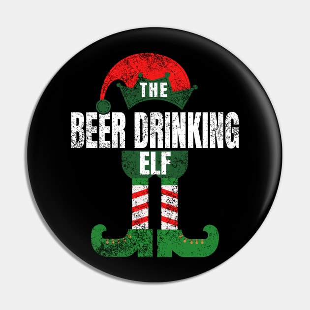 Beer Drinking Elf Christmas Gifts Costume Family Matching Pin by Smoothbeats