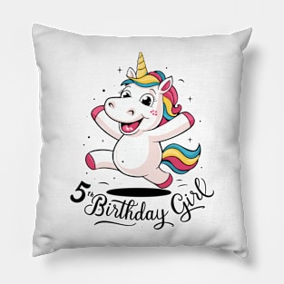 Unicorn 5th Birthday Girl Gift Mythical Creature Pillow