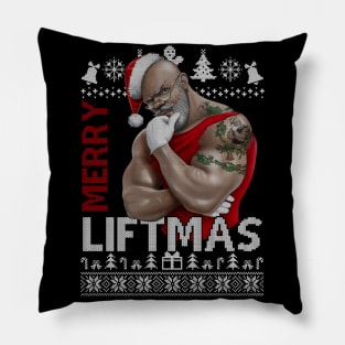 Merry Liftmas Ugly Christmas Gym Workout Gift Mens 4 Pillow