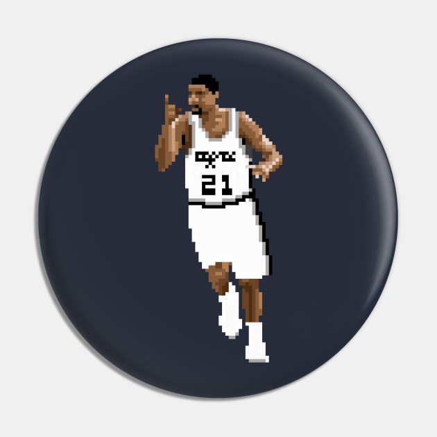 Tim Duncan Pixel Running Pin by qiangdade