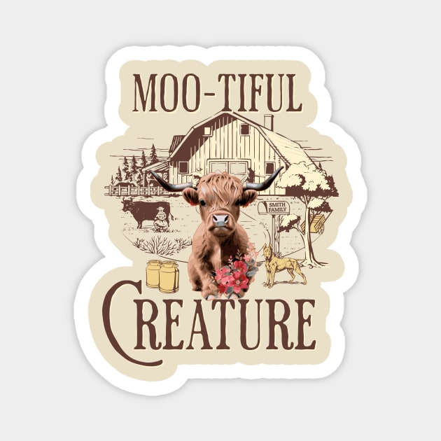 Moo-tiful Creature Highland Cow Magnet by Jo Palmer