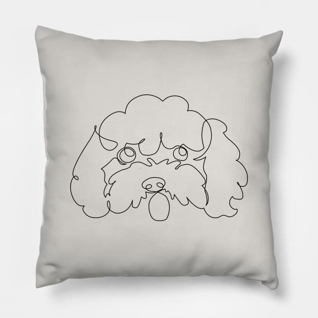 One Line Poodle Pillow by huebucket