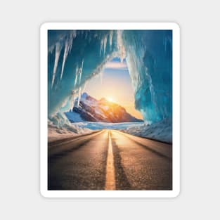 the ice tunnel road Magnet