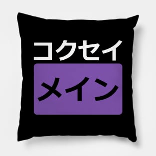 Keqing mains or コクセイメイン (Kokusei main) in Pornhub logo icon symbols parody design in Japanese gift set 2 Pillow