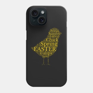 Cute Yellow Chick Easter Words Phone Case