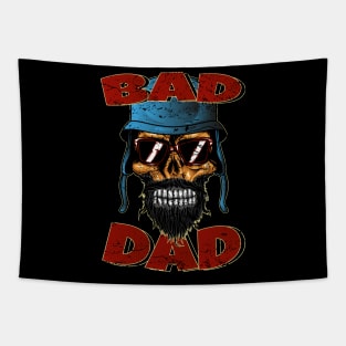 Bad Dad Biker Skull Tapestry