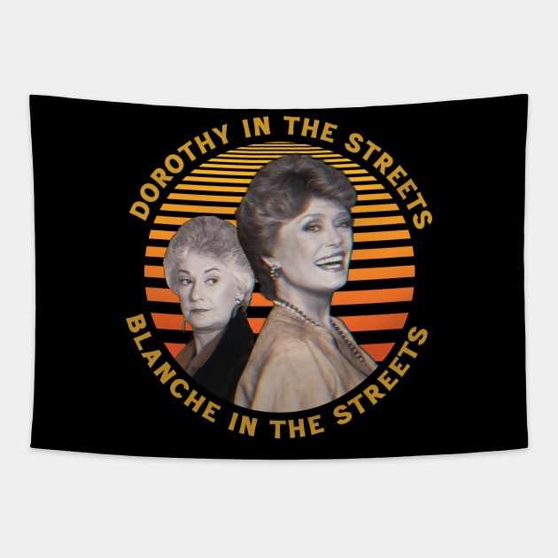 Dorothy In The Streets Blanche In The Sheets ∆ Graphic Design 80s Style Hipster Statement Tapestry by Trendsdk