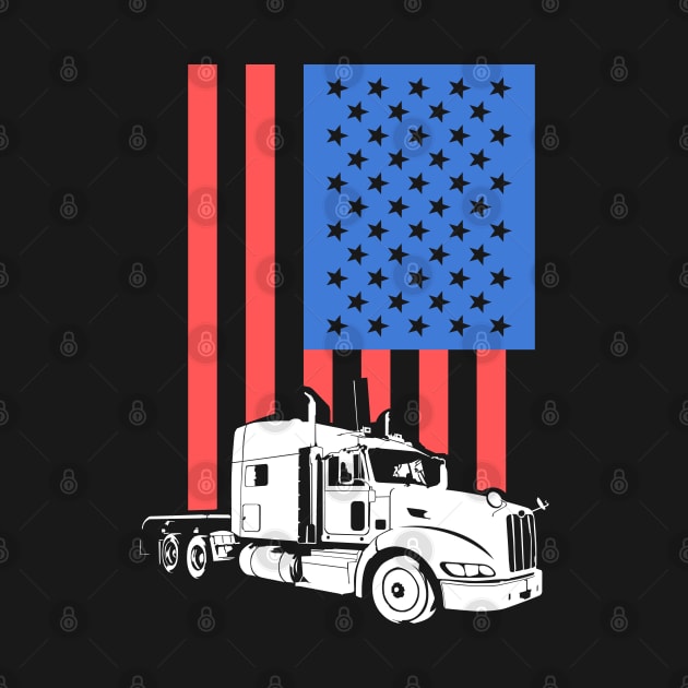 Truck Driver American Flag Shirt gift by woormle