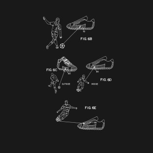 Soccer Shoe Vintage Patent Drawing T-Shirt