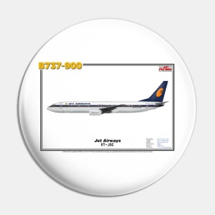 Boeing B737-900 - Jet Airways (Art Print) Pin