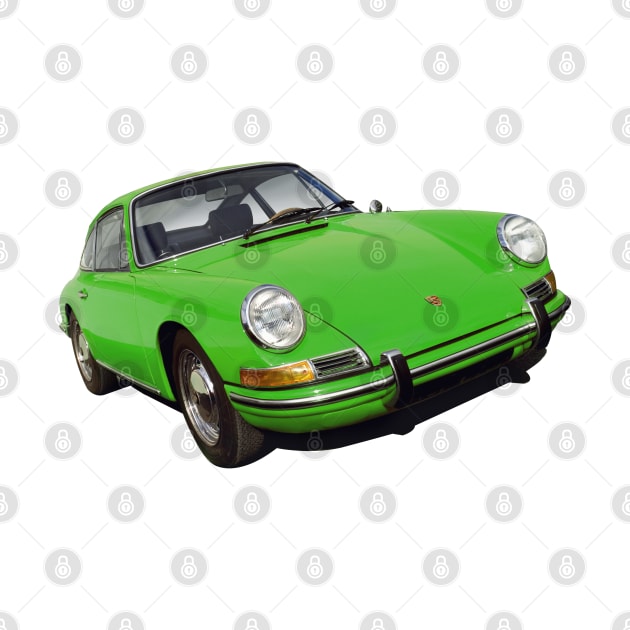 porsche 911 in green by candcretro