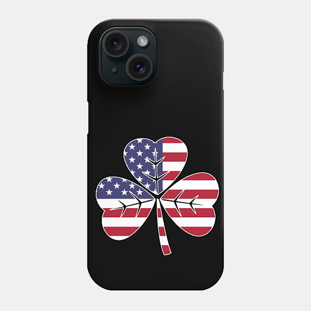 Irish American Pride - Shamrock with American Flag (stars and stripes) Phone Case by CottonGarb