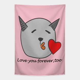 Cartoon Cat Love Tapestry